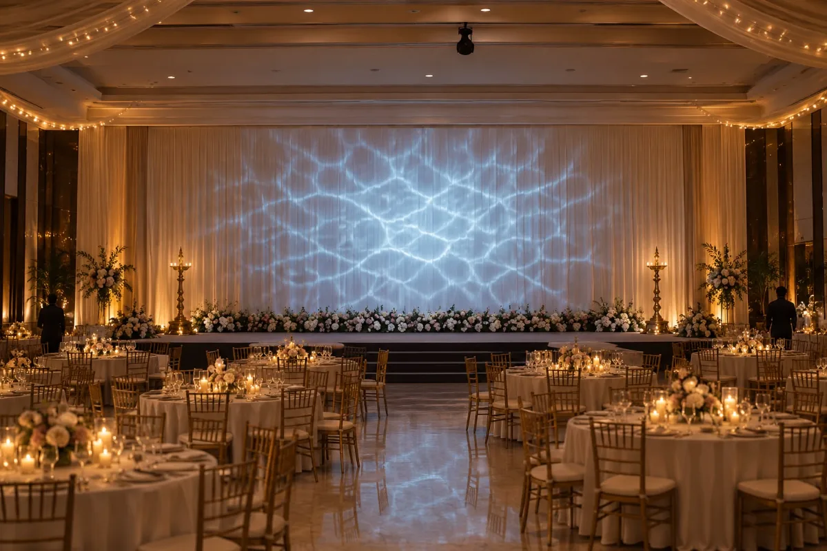 Water effect at a wedding venue